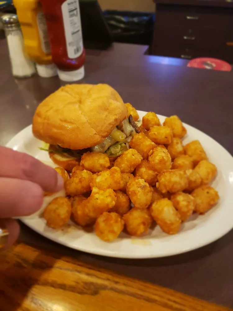 Burger with Tots
